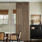 Brown 80 Inch Light Filtering Pinch Pleated Linen Curtains 2 Panels Set | Semi by Twodrapes