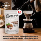 Blackout Coffee Hazelnut Creme Flavored - Freshly Roasted in the USA - 12 oz Ground Coffee Pouch