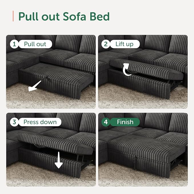 HONBAY Modular Sectional Sleeper Sofa - Image 4