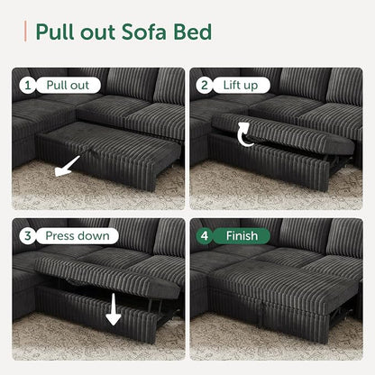 HONBAY Modular Sectional Sleeper Sofa - Image 4