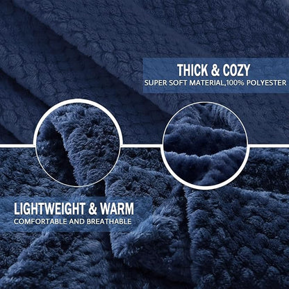 Exclusivo Mezcla Soft Waffle Fleece Bed Blanket Queen Size, Cozy Flannel - Image 7