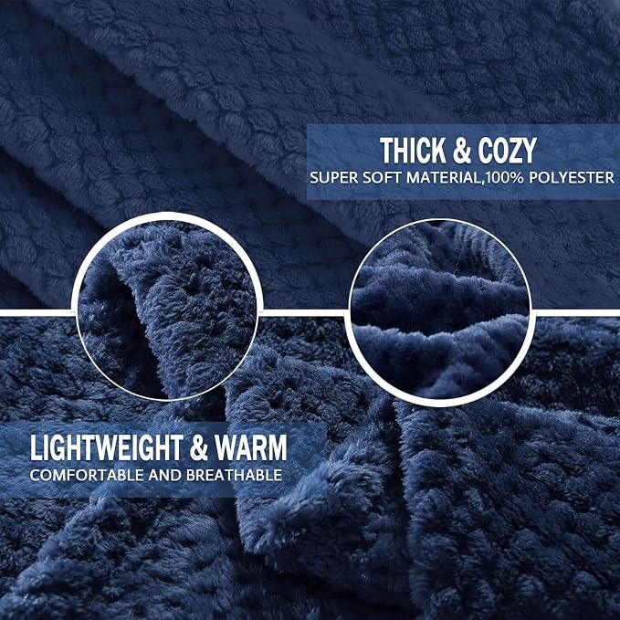 Exclusivo Mezcla Soft Waffle Fleece Bed Blanket King Size, Cozy Flannel - Image 7
