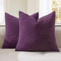 MIULEE Plum Purple Chenille Couch Throw Pillow Covers, 20x20 | Set of 2 by MIULEE