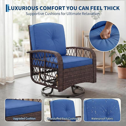 3-Piece Patio Furniture Set, 2 Swivel Rocking Chairs - Image 6