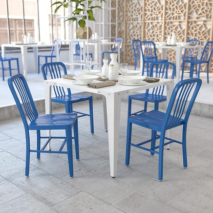 Flash Furniture Gael Commercial Grade 2 Pack Blue Metal Indoor-Outdoor Chair by FlashFurniture