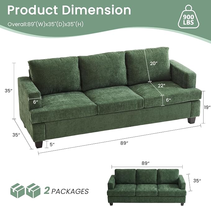 YOUDENOVA Sofa, Modern Comfy Couches - Image 2
