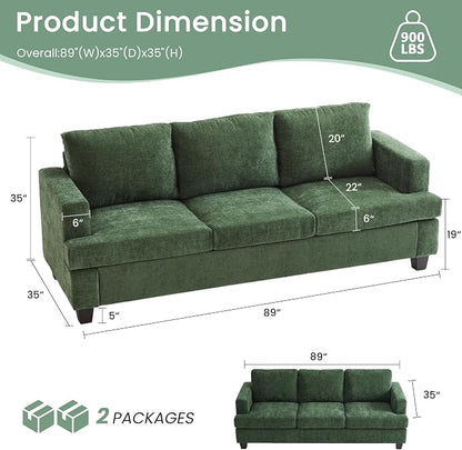 YOUDENOVA Sofa Couch, 3 Piece Set Comfy Sofa, 2 Loveseat & 3 Seater Sofa - Image 3