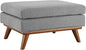 Modway Engage Mid-Century Modern Upholstered Fabric Ottoman in Expectation Gray by Modway