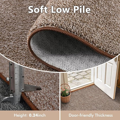 2x3 Coffee/White Area Rug Washable Non-Slip Soft - Image 5