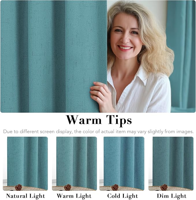 H.VERSAILTEX Linen Blackout Curtains 84 Inches Long 100% Absolutely Blackout - Image 5