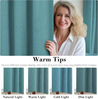 H.VERSAILTEX Linen Blackout Curtains 45 Inches Long 100% Absolutely Blackout - Image 5