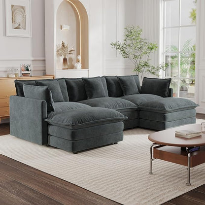mikibama Modular Sectional Sofa, 111.5 Inch U Shaped Couch Set - Image 9