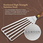 Lamson 3' x 6" Chef's Slotted Turner with Walnut Handle - Right-Hand