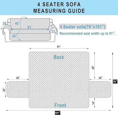 Reversible 4 Seater Sofa Cover 91" Large - Image 7