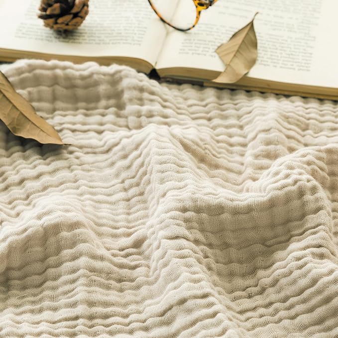 EMME Muslin Blankets for Adults Throw Blanket for Couch Breathable Gauze Soft by EMME
