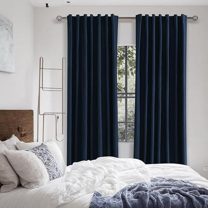 Navy Blue 100% Blackout Curtains 84 Inch Length 2 Panels Set - Image 8