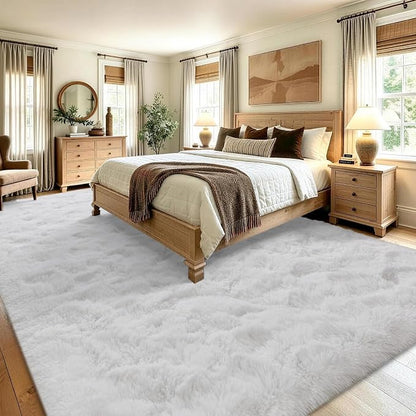 9x12 Extra Large White Fluffy Area Rug Non-Slip - Image 4