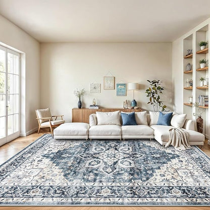 AMADA HOMEFURNISHING 10x14 Washable Area Rug, Low-Profile Large Area Rug - Image 8