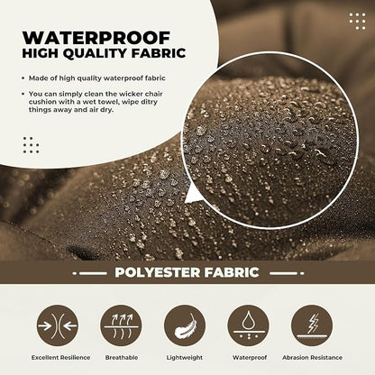 DANGHOOGY Wicker Chair Cushions, Waterproof Outdoor Loveseat Cushions - Image 4