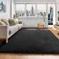 Black Area Rugs for Bedroom Living Room, Fluffy Fuzzy Shaggy 4x6 Bedside Rug by ONASAR