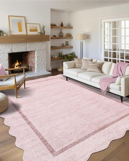 GarveeHome Scalloped Washable Area Rugs 8x10 Rugs by GarveeHome