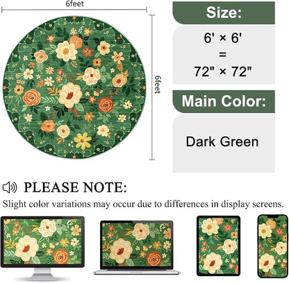 DUKINO 6ft Round Rug, Washable Circle Rug - Image 2