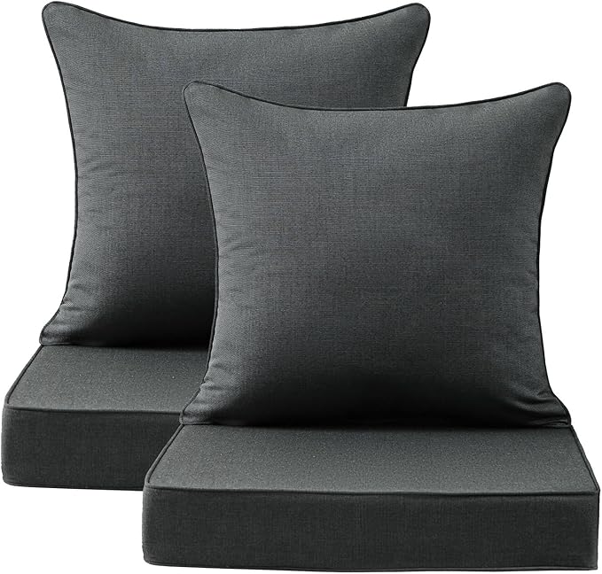 Sunbrella Outdoor Deep Seat & Back Cushion Set, 24 x 24 Inch Water Repellent by Supflourishia