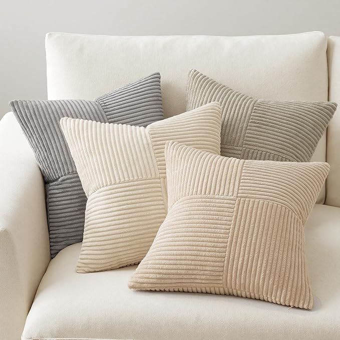 MIULEE Neutral Decorative Throw Pillow Covers 18x18 Inch Set of 4 - Image 3