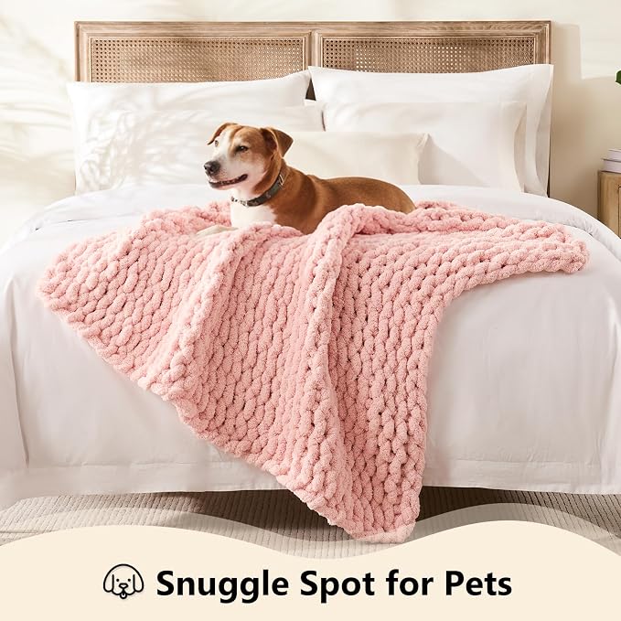 L'AGRATY Chunky Knit Throw Blanket - Image 4
