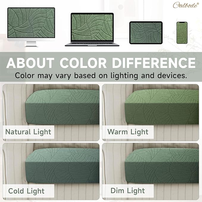 CALBODE 8Pcs Stretch Couch Cushion Covers, Water Resistant Outdoor Sofa Cuhsion - Image 5