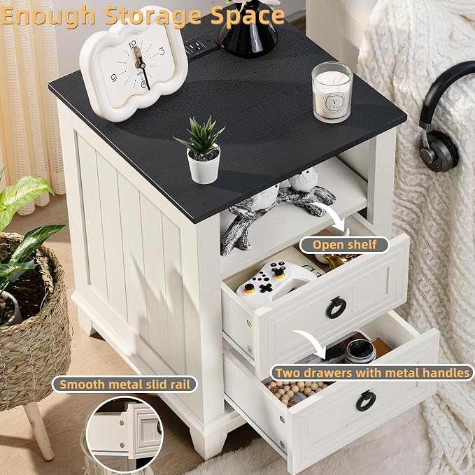 Joaxswe 18" Farmhouse Night Stands Set of 2 - Image 5