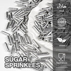 Silver Rods Sprinkles, Sugar Sprinkles For Cake Decorating, 150g/5.29oz, Food Grade, Ice Cream Decoration, Cupcake Toppers, Donuts, Cookies, Holiday, Birthday Party, Christmas Supplies