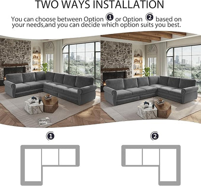 118" L-Shaped Sleeper Couch Bed - Image 5