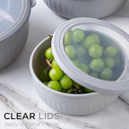 COOK WITH COLOR Prep Bowls with Lids- Wide and Deep Nesting Plastic Small Mixing Bowl Set with Lids, 12 Piece Set - Wide Bowls, Gray
