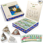 Lazika Herbal Tea Variety Pack with Lovely Presentation Box, 54 Counts, Holistic Wellbeing Tea Assortment Gift Set, Premium Collection with Pyramid Infuser Bag, Handcrafted