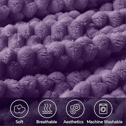 BEDELITE Purple Twin Blanket for Couch, Soft Cozy Gifts for Women, 60 * 80 | 3D - Image 3