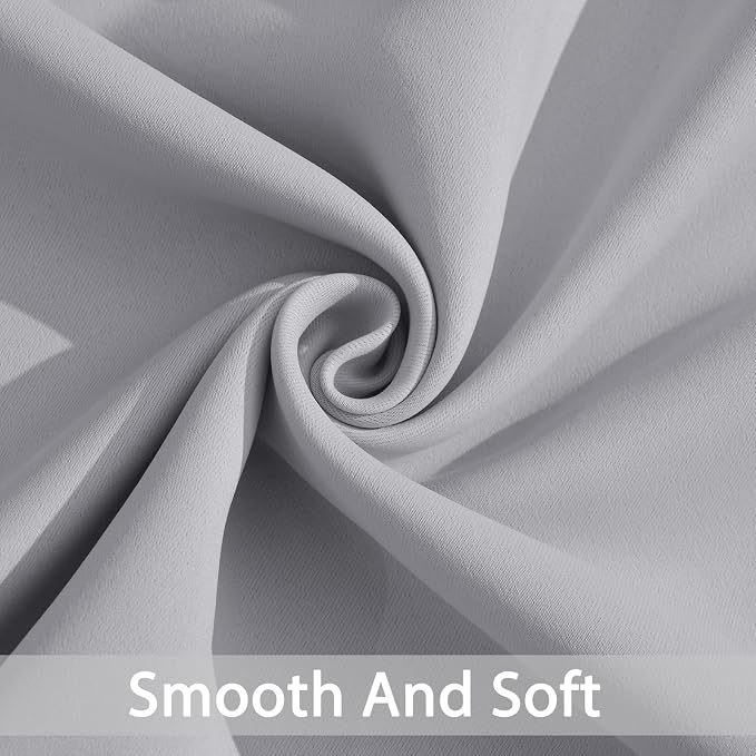 Yakamok Light Grey Room Darkening Curtains 96 inch Sliding Door Drapes | 1 - Image 4