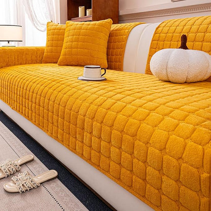 Velvet Couch Cover, Plush Sectional Sofa Cover Washable, Anti Slip Sofa by MDSASFD