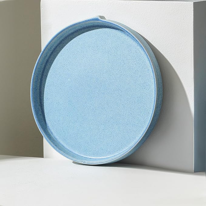 Stone Lain Bao 4-Piece Salad Plate Set Stoneware, Blue