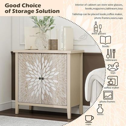 2-Door Carved Modern Storage Cabinet - Image 4