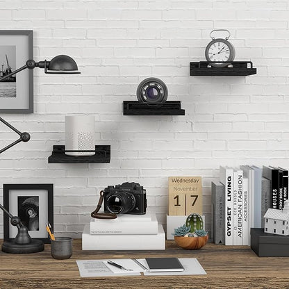 RYOFOBETTO Small Floating Shelf, 6 X 6 Inches Farmhouse Wall Shelves - Image 4