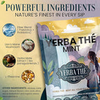 Ancient Diosa - Yerba Mate Tea Powder 350g, 35-Servings - Mint Flavor Clean Energy Drink Superfood - Support Gut Health with Probiotics and Prebiotics, Reduce Brain Fog, Relaxation and Focus Blend