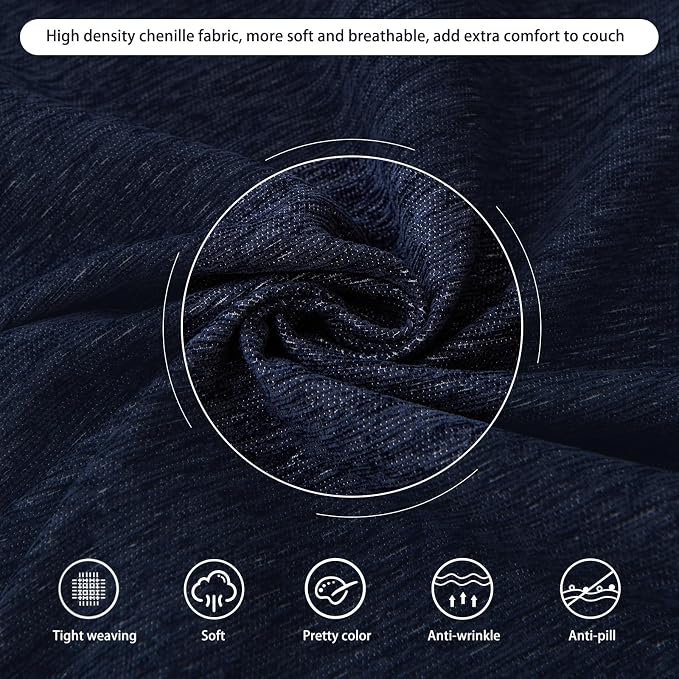 DREAMINGO Chenille Couch Cover Modern Solid Versatile Sofa Covers - Image 4
