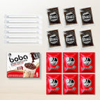 J WAY Instant Boba Bubble Pearl Milk Tea Kit with Authentic Brown Sugar Tapioca Boba, Ready in Under One Minute, Paper Straws Included - 6 Servings