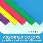 Two Pocket Folders, PANDRI 100 Pack Two Pocket Folders with Prongs, Designed for Office and Classroom, Assorted 5 Colors 2 Pocket 3 Prong Folders