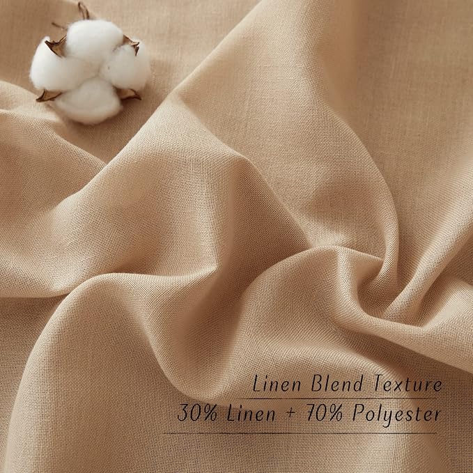 NICETOWN Linen Camel Window Curtains 84 inches Long, Grommet Thick Linen Blend - Image 6
