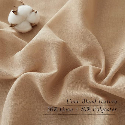 NICETOWN Flax Thick Linen Camel Curtains - Image 4