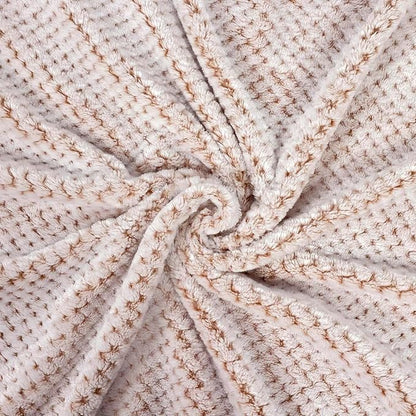 Exclusivo Mezcla Soft Waffle Fleece Bed Blanket King Size, Heather Tan | - Image 7