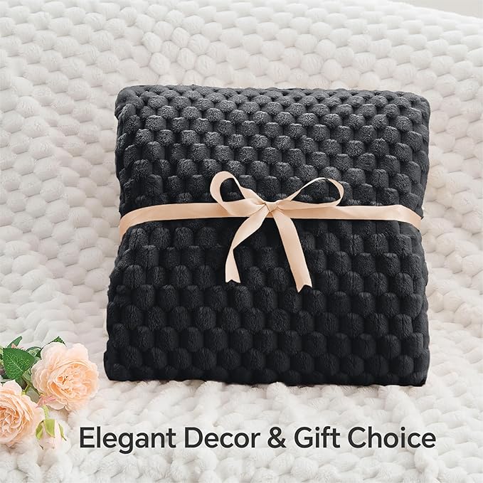 BEDELITE Black Throw Blanket for Couch, Soft Cozy Gifts for Women, 50 * 60 | 3D - Image 4