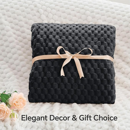 BEDELITE Black Twin Blanket for Couch, Soft Cozy Gifts for Women, 60 * 80 | 3D - Image 4